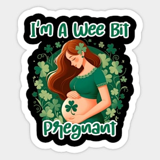 I'm A Wee Bit Pregnant Irish St Patricks Pregnancy Reveal Sticker